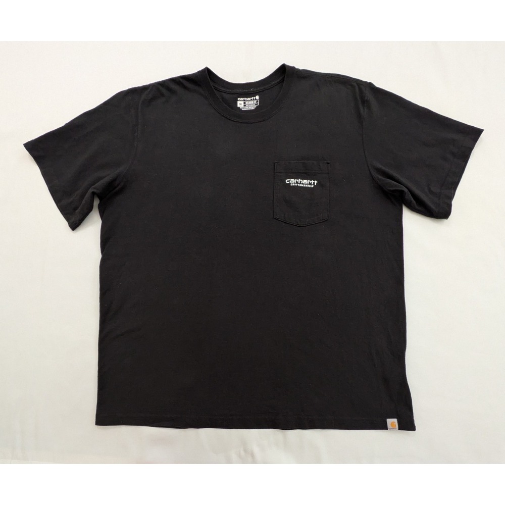 Carhartt Relaxed Fit Short Sleeve Pocket Shirt Black Men's XXL 2XL